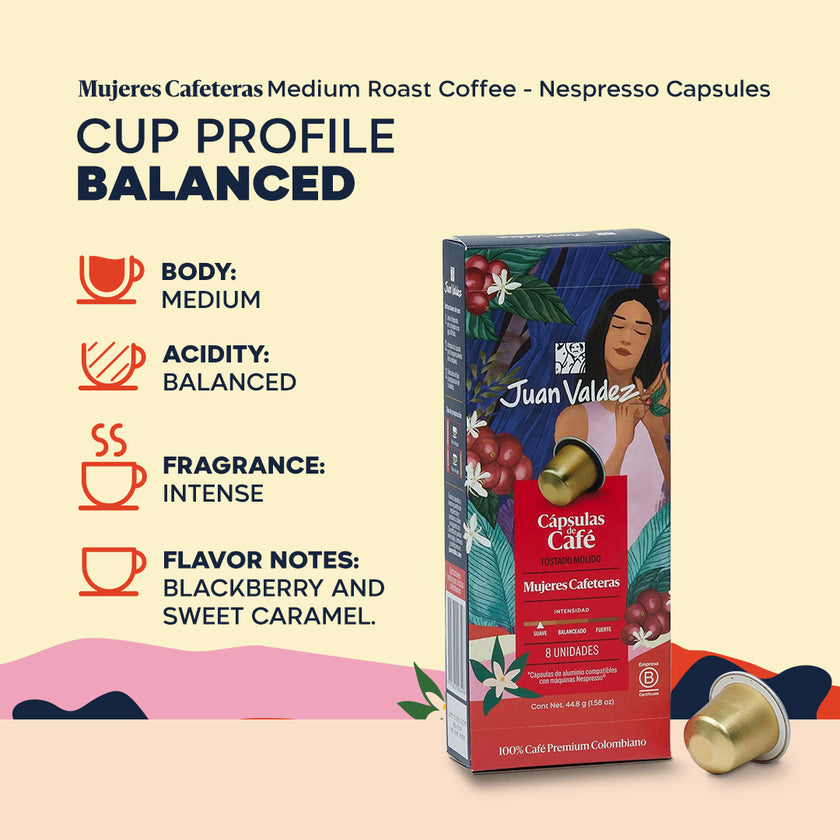 Mujeres Cafeteras Medium Roast Single Serve Capsules 8ct
