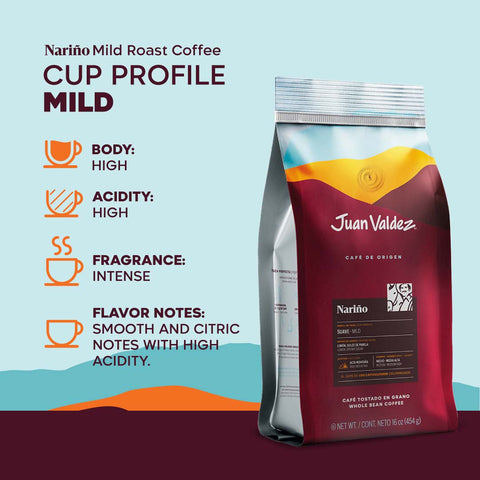 Nariño Coffee | Mild Roast | Whole Bean | 16oz