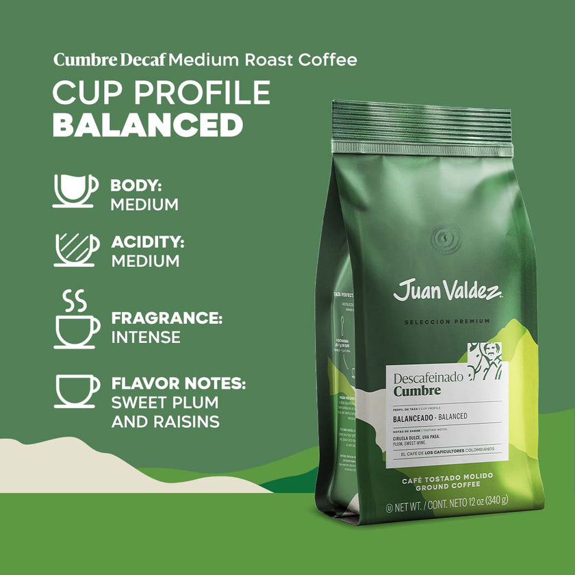 Cumbre Decaf Coffee | Medium Roast | Ground | 12oz