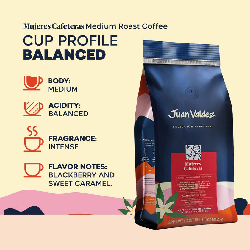 Mujeres Cafeteras | Medium Roast | Whole Bean | 16oz