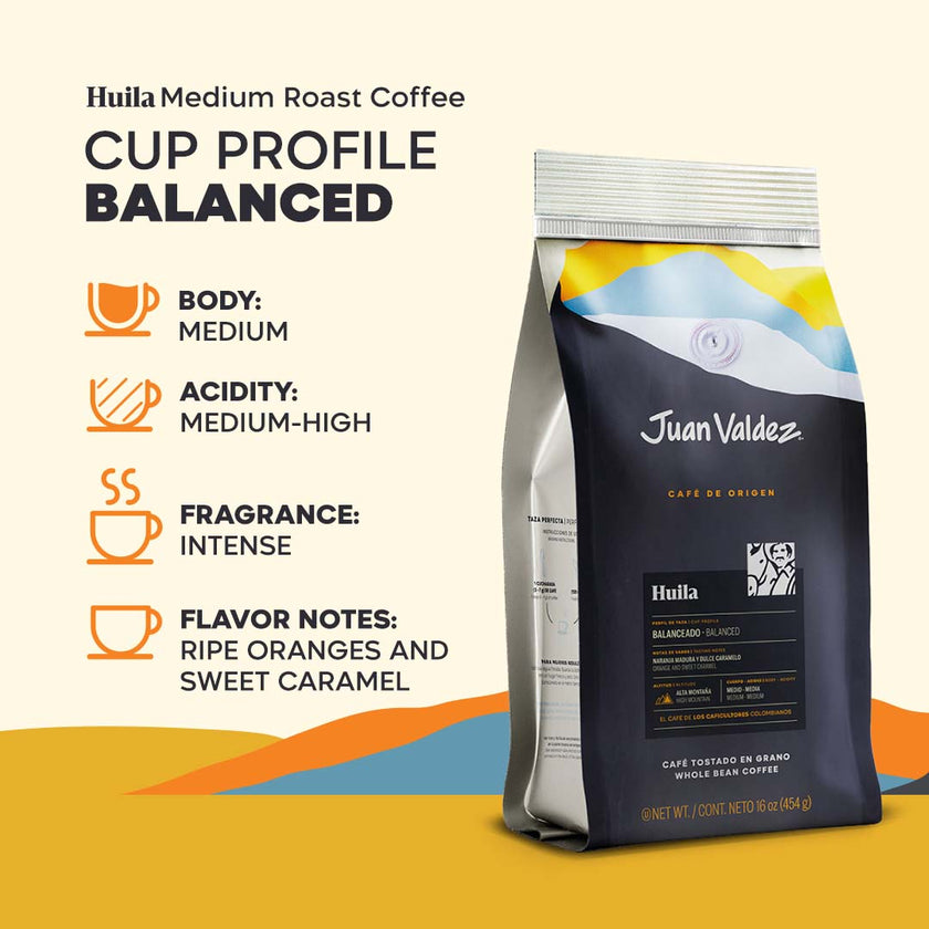 Huila Coffee | Medium Roast | Whole Bean | 16oz