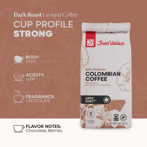 Dark Roast | Ground Colombian Coffee | 11oz