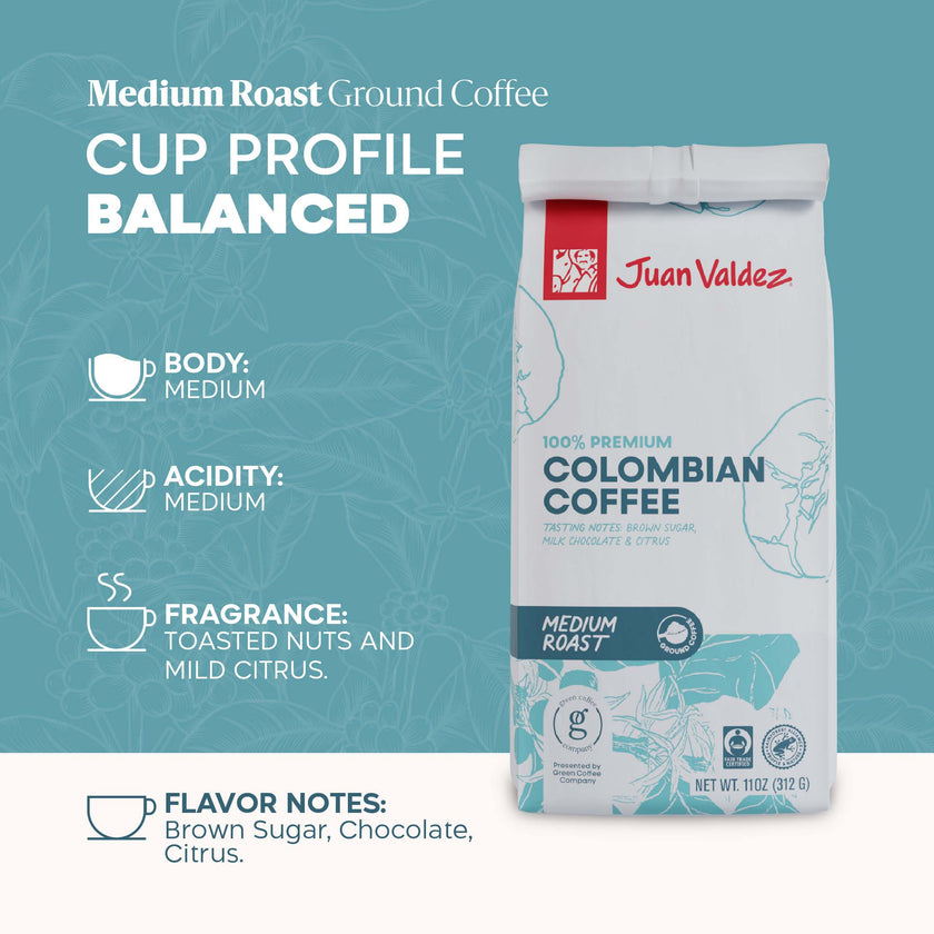 Medium Roast | Ground Colombian Coffee | 11oz