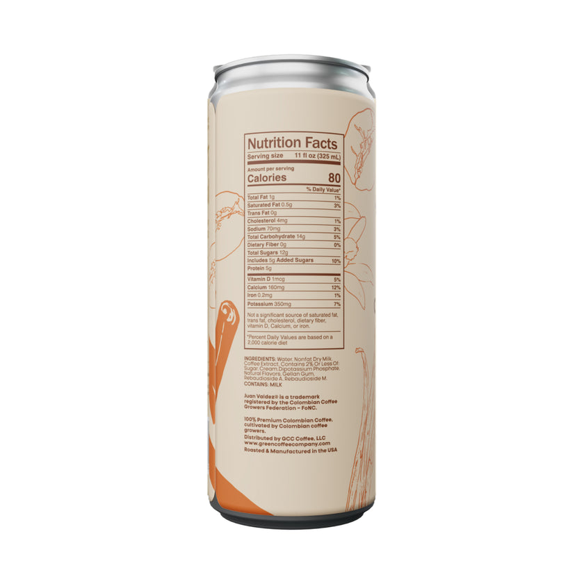 Cinnamon Vanilla Latte, 11oz Can 12-Pack