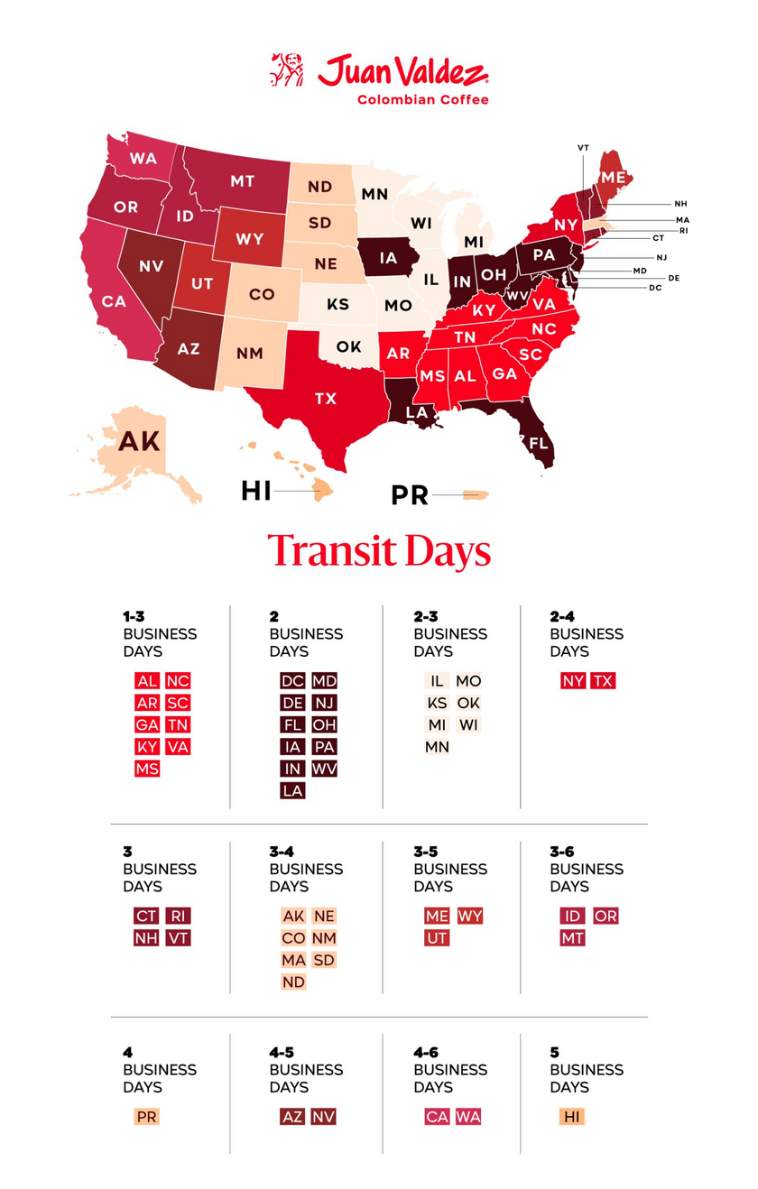 Transit Days Map